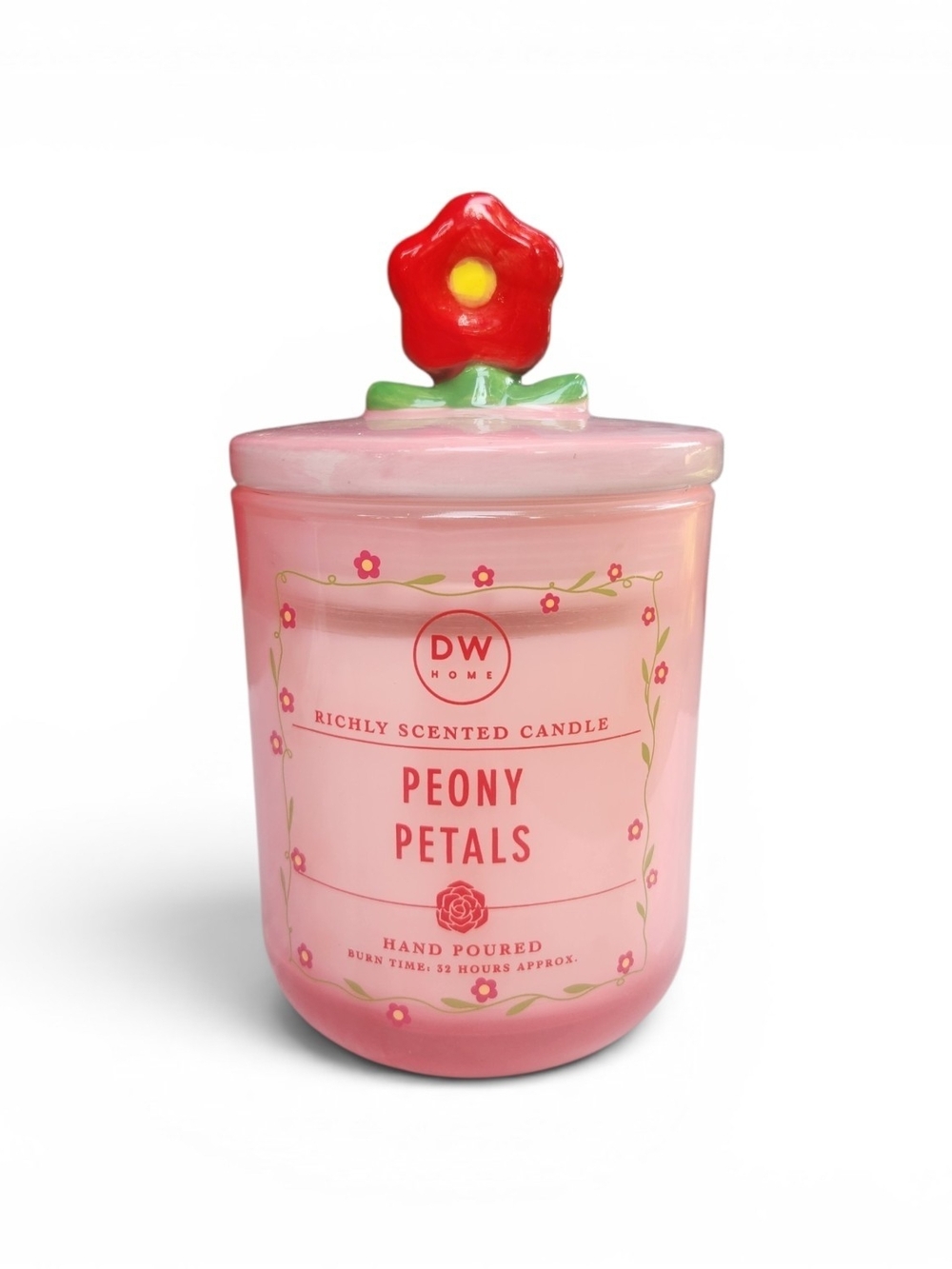 DW Home Peony Petals Candle Decorative Flower Top Lid